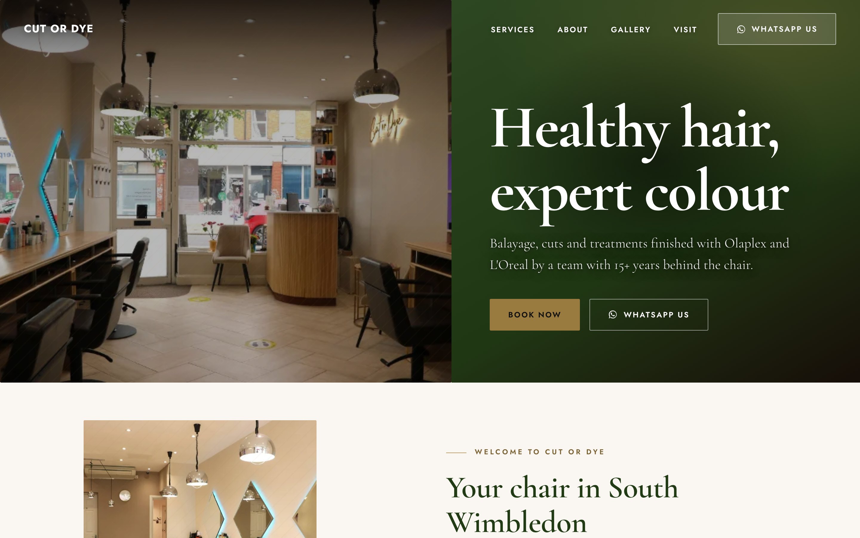 The website we built for Cut or Dye