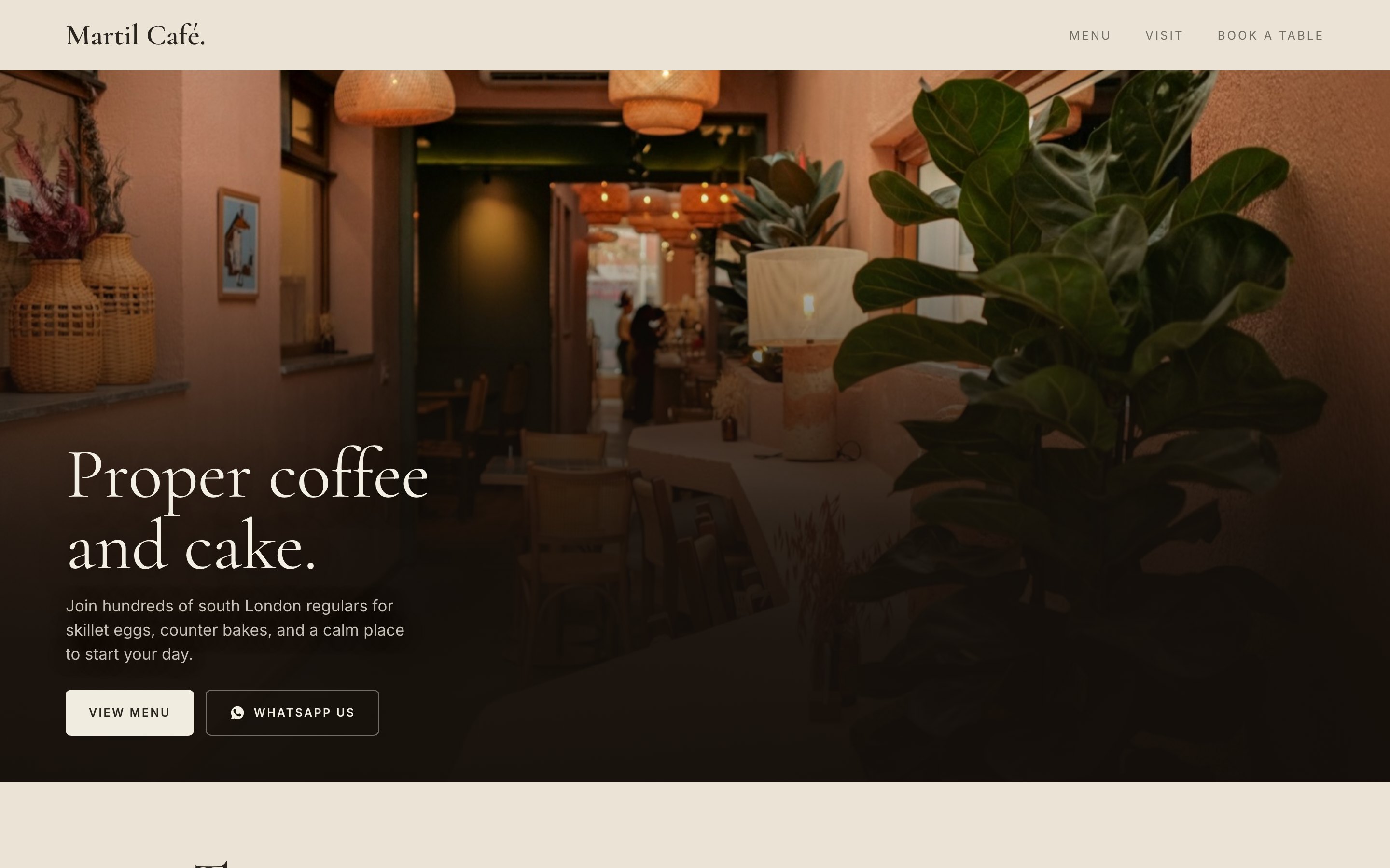 The website we built for Martil Cafe