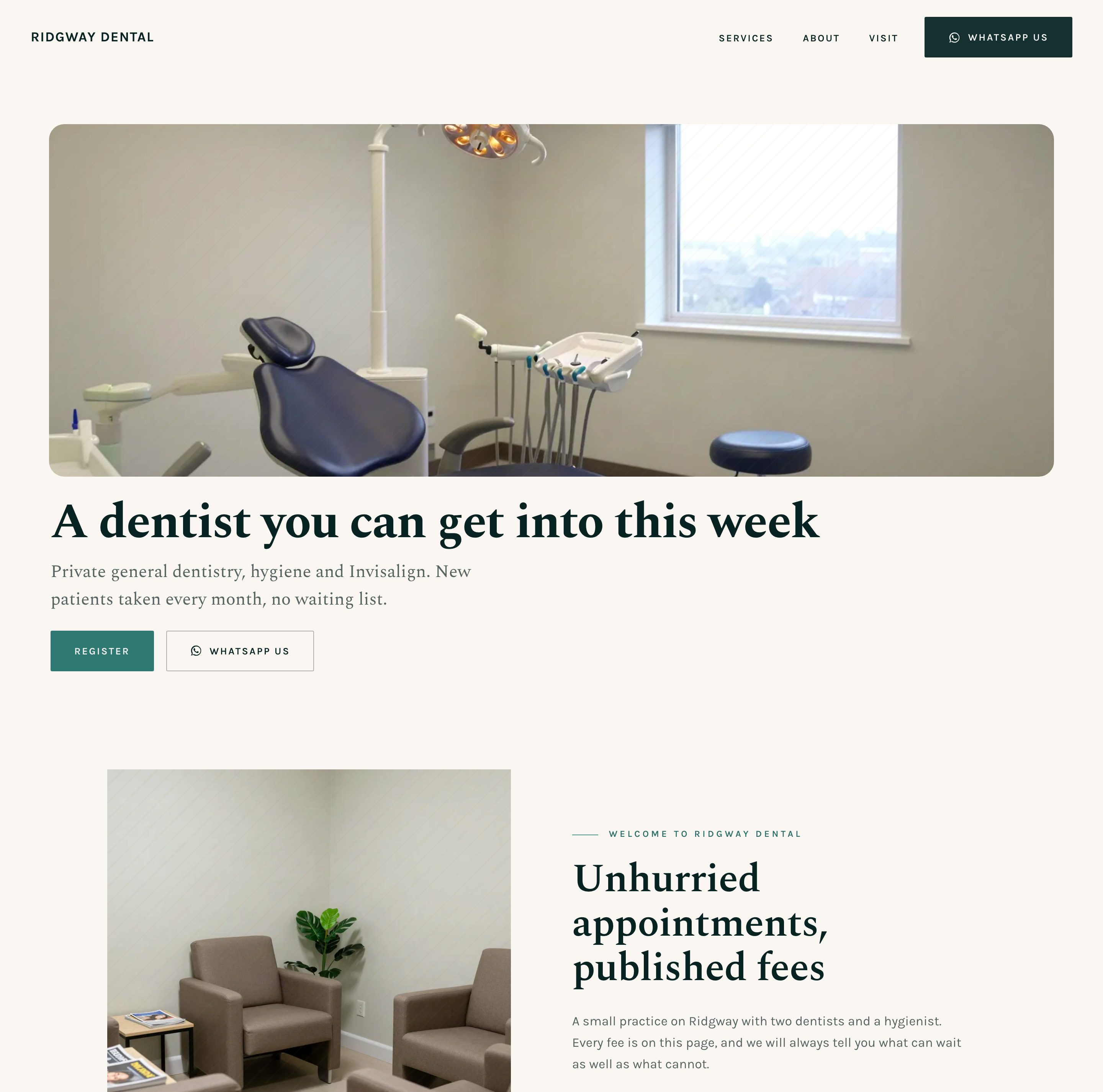 An example website for a practice