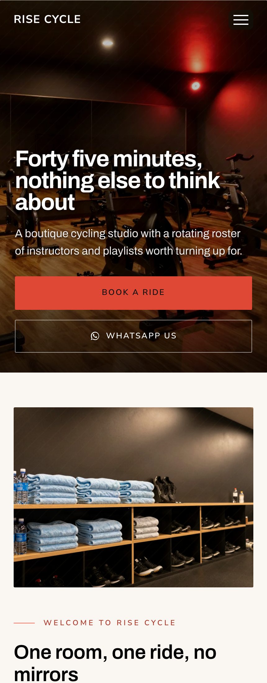 An example website for a gym
