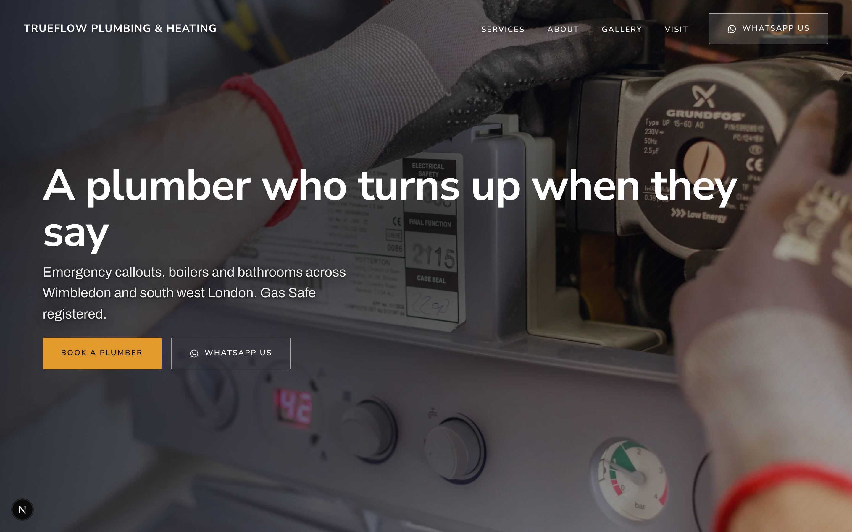 An example website for a trade business