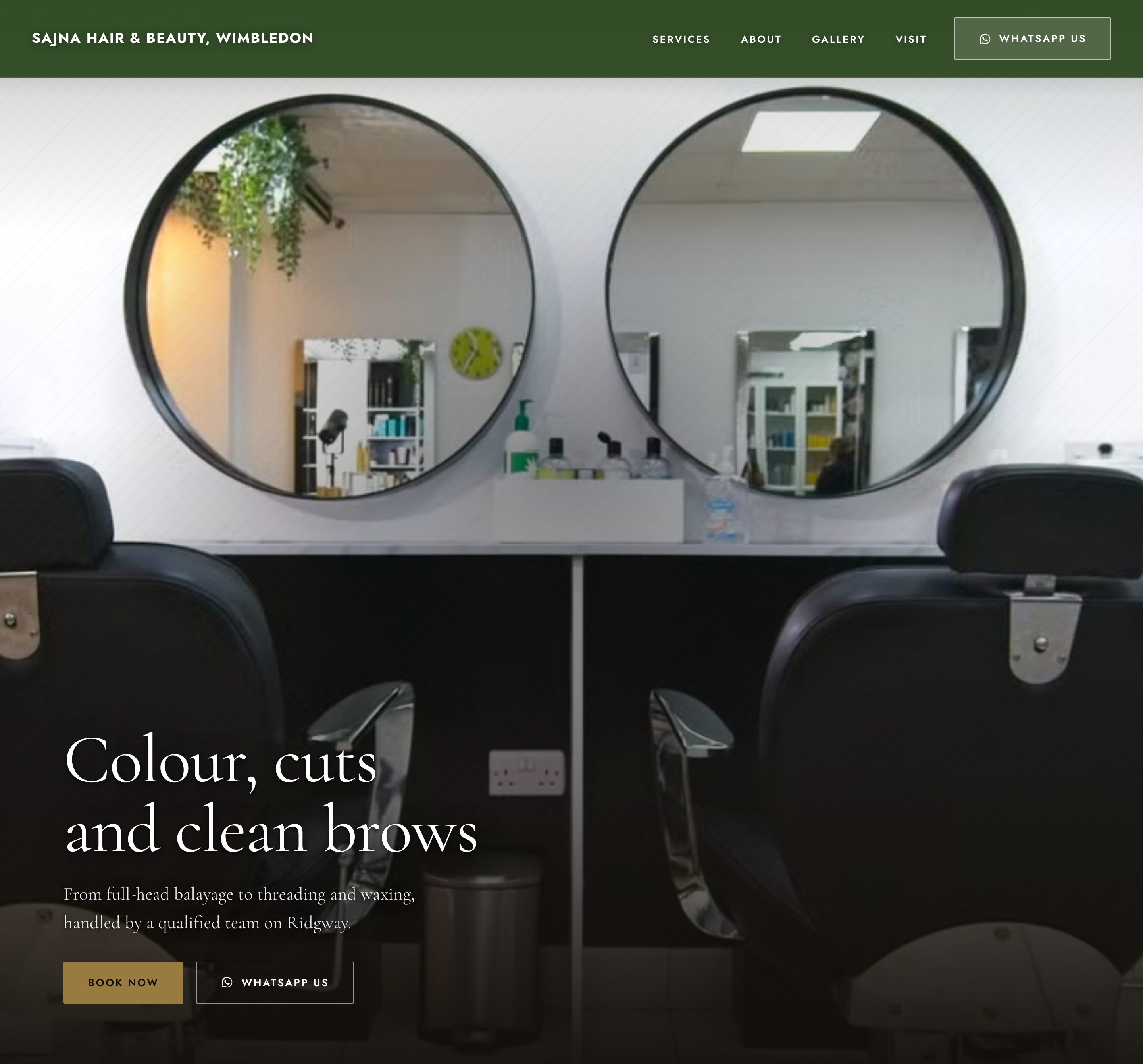 The website we built for Sajna Hair & Beauty